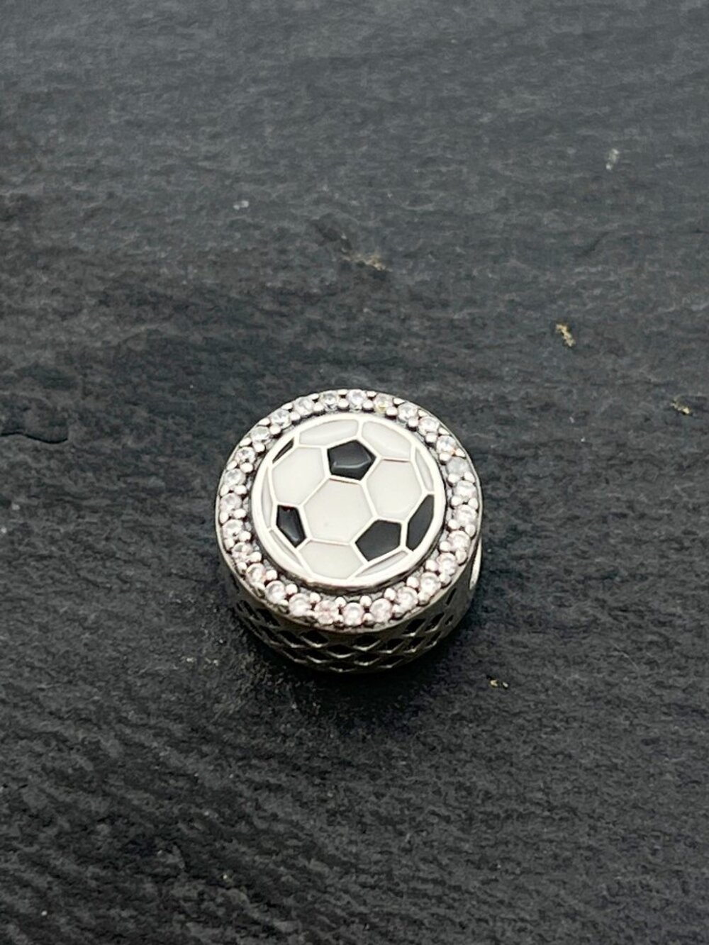 Pandora Engravable Soccer Exclusive Charm Sterling Silver Bead Charm Jewelry